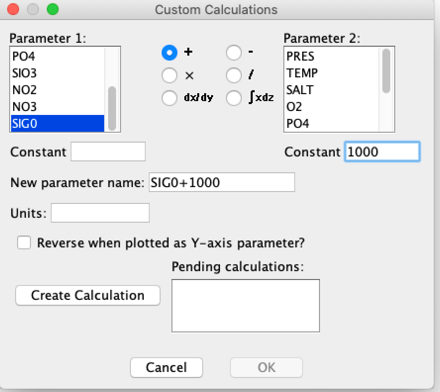 JOA Custom Calculations Pane