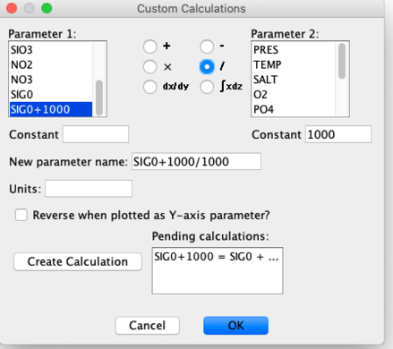 JOA Custom Calculations Pane