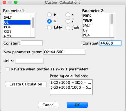 JOA Custom Calculations Pane