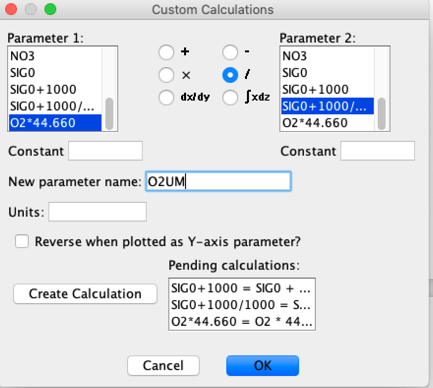 JOA Custom Calculations Pane