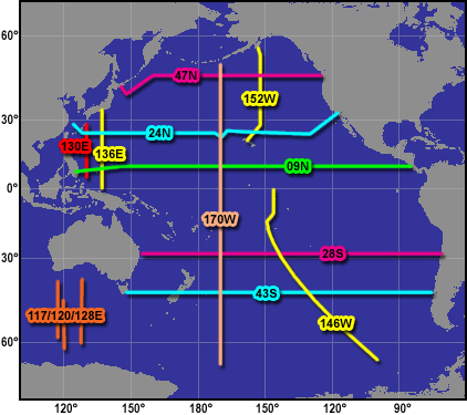 Pre WOCE Pacific Section Map